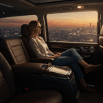 luxury leather, city view